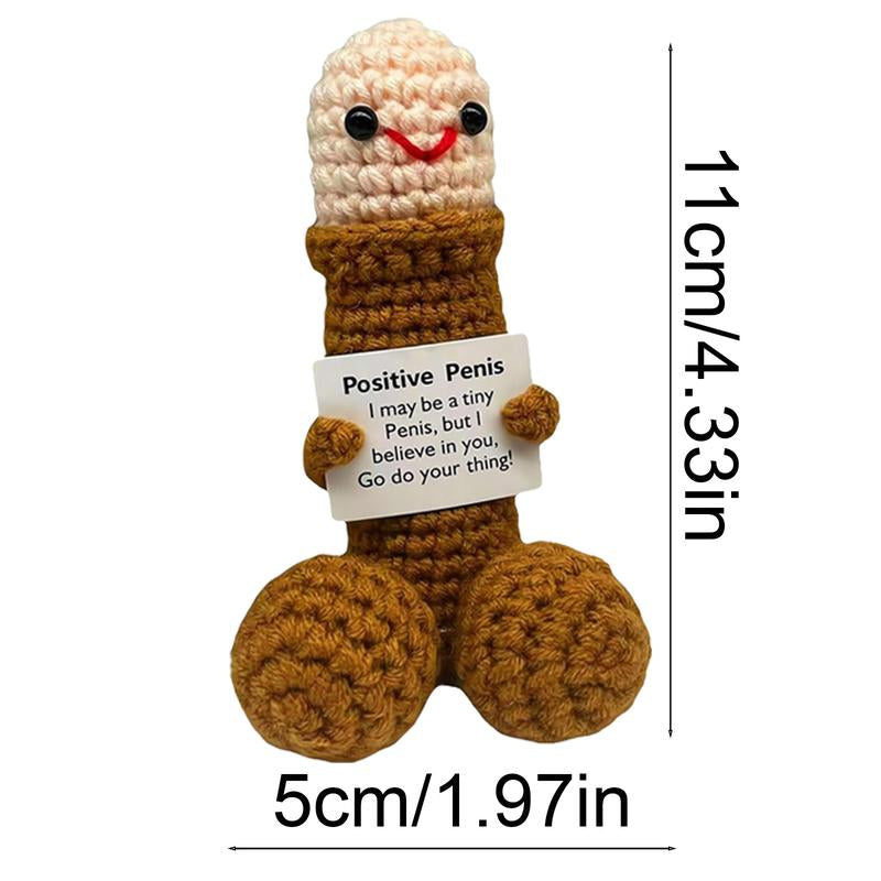 Crochet Emotional Support Positive Energy Handmade Crafts Creative & Cute Funny Playful Crochet Pieces Birthday Gifts Party Decorations with Positive Uplifting Messages - Artificial